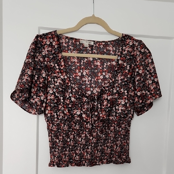 nine britton Tops - Floral Smocked Women's Top